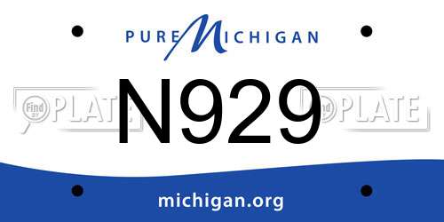 N929 Michigan License Plate