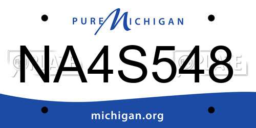 NA4S548 Michigan License Plate