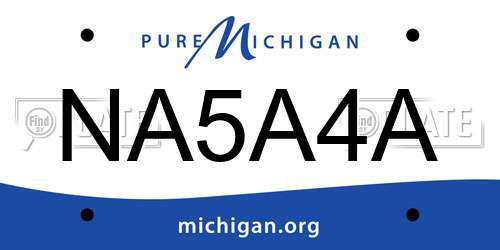 NA5A4A Michigan License Plate