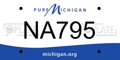 NA795 Michigan License Plate
