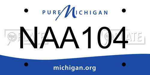NAA104 Michigan License Plate