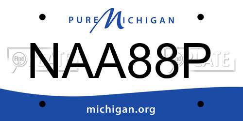 NAA88P Michigan License Plate