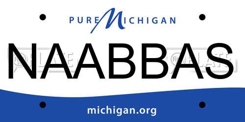 NAABBAS Michigan License Plate