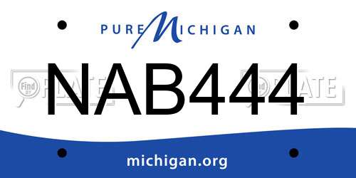 NAB444 Michigan License Plate