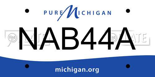 NAB44A Michigan License Plate