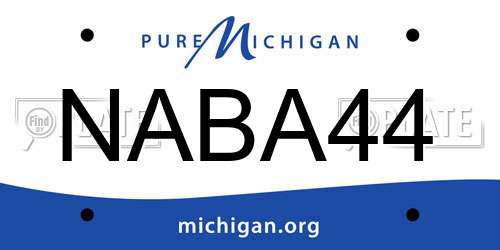 NABA44 Michigan License Plate