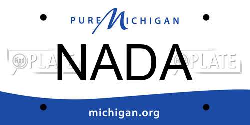 NADA Michigan License Plate