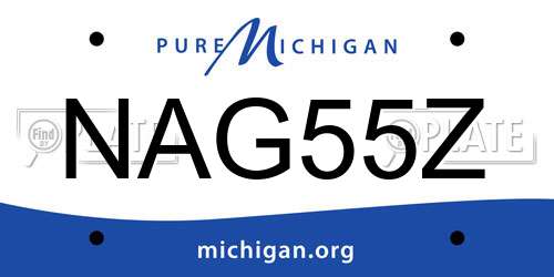 NAG55Z Michigan License Plate