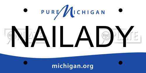 NAILADY Michigan License Plate