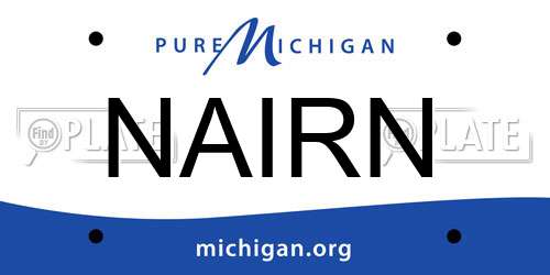 NAIRN Michigan License Plate