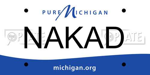 NAKAD Michigan License Plate