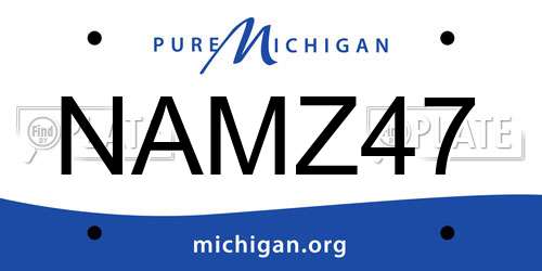 NAMZ47 Michigan License Plate