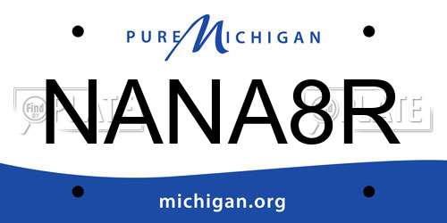 NANA8R Michigan License Plate