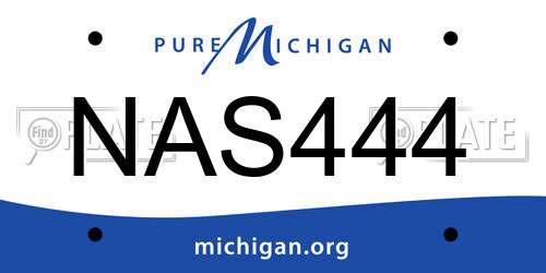 NAS444 Michigan License Plate