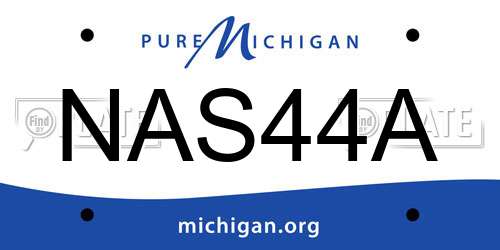 NAS44A Michigan License Plate