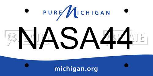 NASA44 Michigan License Plate