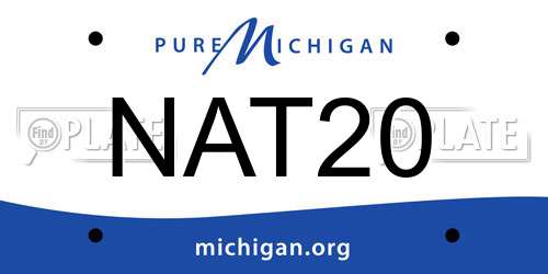 NAT20 Michigan License Plate