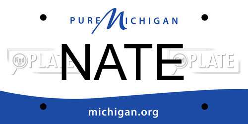 NATE Michigan License Plate