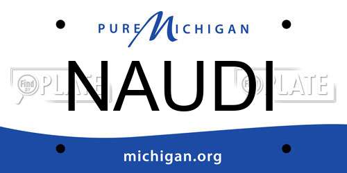 NAUDI Michigan License Plate