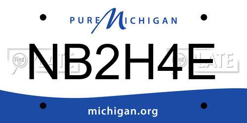 NB2H4E Michigan License Plate