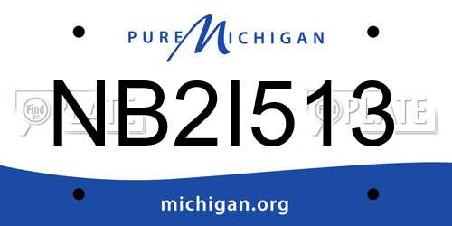 NB2I513 Michigan License Plate