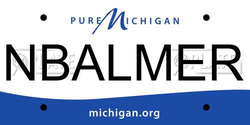 NBALMER Michigan License Plate