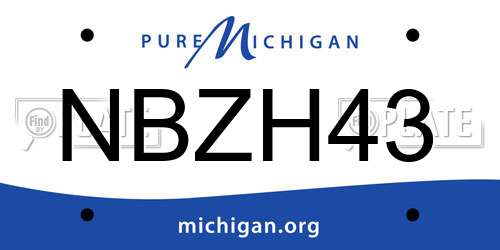 NBZH43 Michigan License Plate