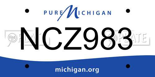 NCZ983 Michigan License Plate