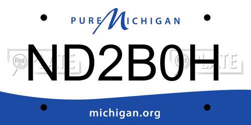 ND2B0H Michigan License Plate