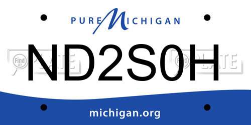 ND2S0H Michigan License Plate