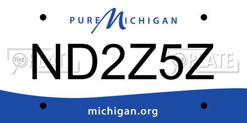 ND2Z5Z Michigan License Plate