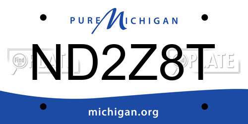 ND2Z8T Michigan License Plate