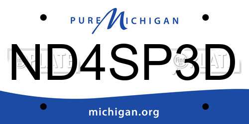 ND4SP3D Michigan License Plate