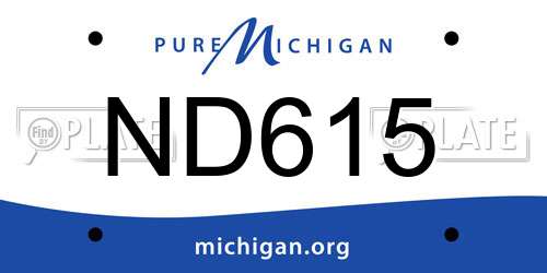 ND615 Michigan License Plate