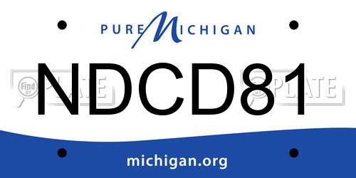 NDCD81 Michigan License Plate