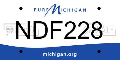 NDF228 Michigan License Plate