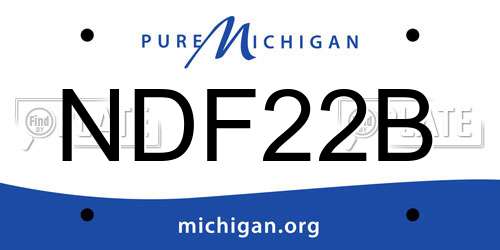 NDF22B Michigan License Plate
