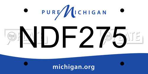 NDF275 Michigan License Plate