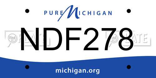 NDF278 Michigan License Plate