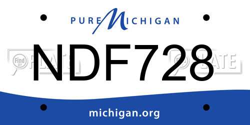 NDF728 Michigan License Plate