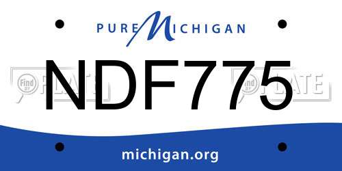 NDF775 Michigan License Plate