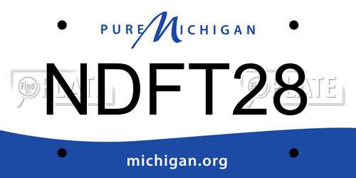 NDFT28 Michigan License Plate