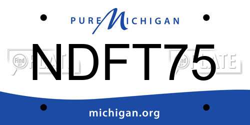 NDFT75 Michigan License Plate