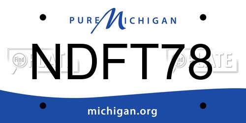 NDFT78 Michigan License Plate