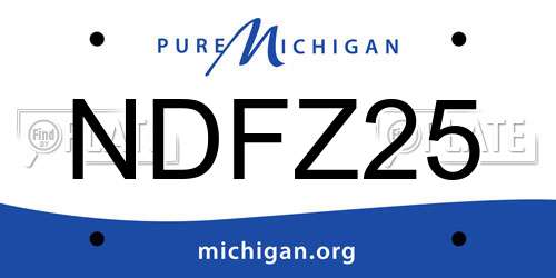 NDFZ25 Michigan License Plate