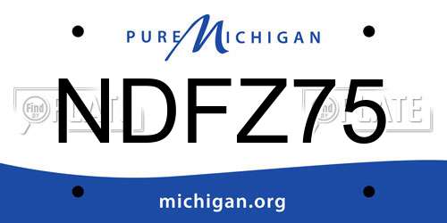 NDFZ75 Michigan License Plate