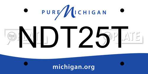 NDT25T Michigan License Plate