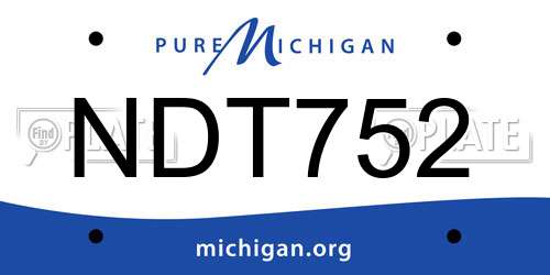 NDT752 Michigan License Plate