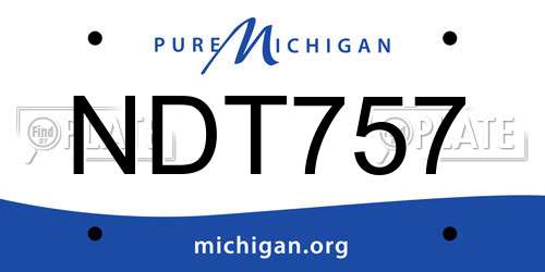 NDT757 Michigan License Plate