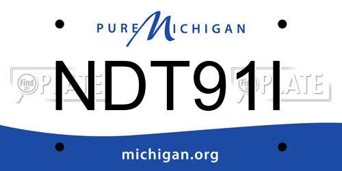 NDT91I Michigan License Plate